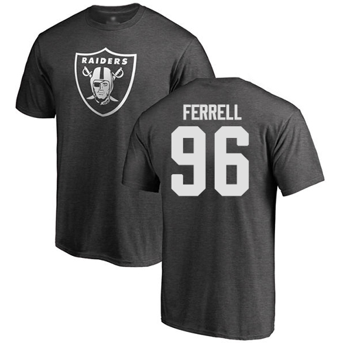 Men Oakland Raiders Ash Clelin Ferrell One Color NFL Football #96 T Shirt->oakland raiders->NFL Jersey